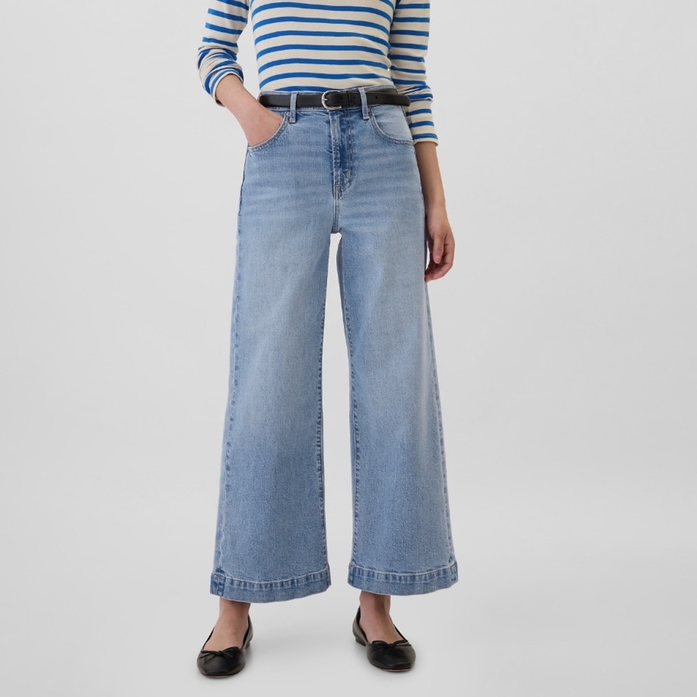 GAP High Rise Wide Leg Cropped Jeans NEW